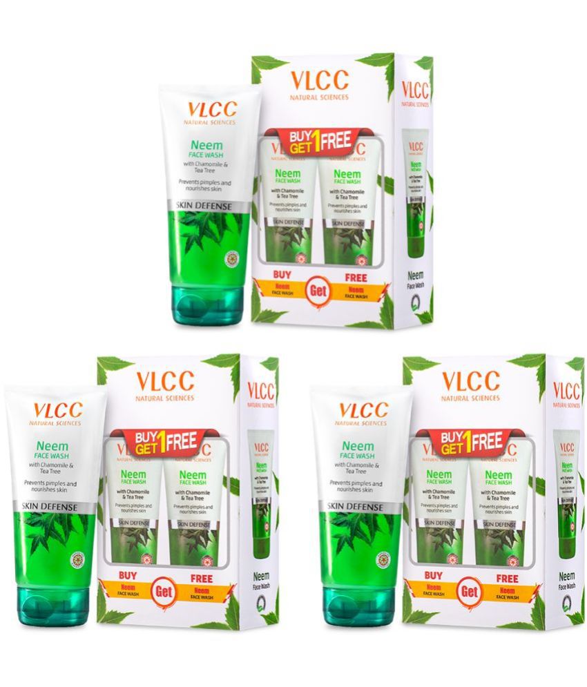     			VLCC Neem Face Wash, 300 ml, Buy One Get One (Pack of 3)