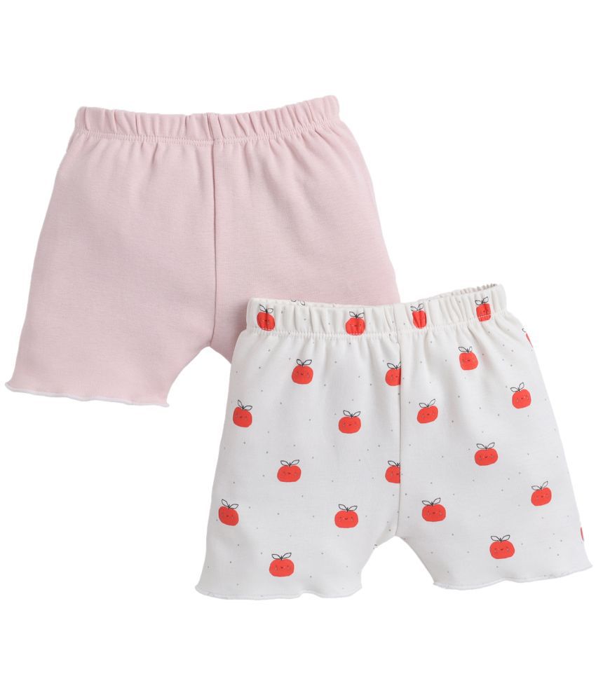     			Baby Eli Premium Cotton Infant Short Pant For Baby Girl - Soft, Breathable, And Comfortable - Durable And Stylish - Perfect For Everyday Wear Pack Of 2 (Red & Pink) |BEA02D-C-SM