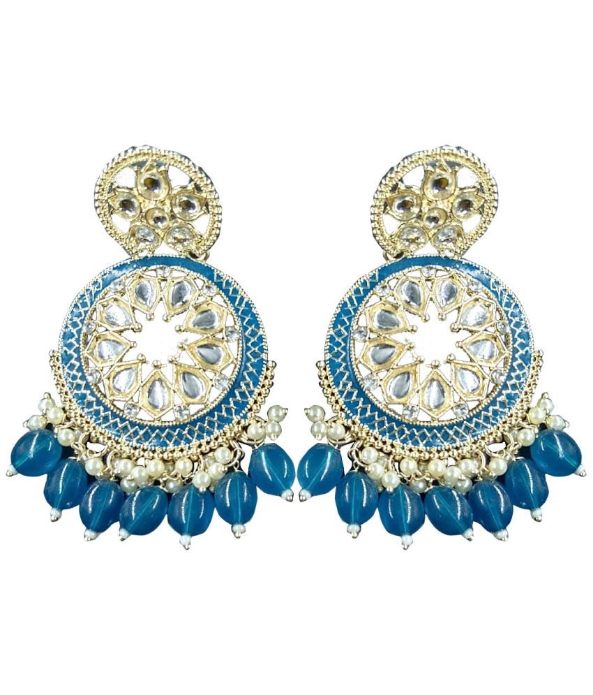     			Jiyanshi fashion Sky Blue Jhumki Earrings ( Pack of 1 )