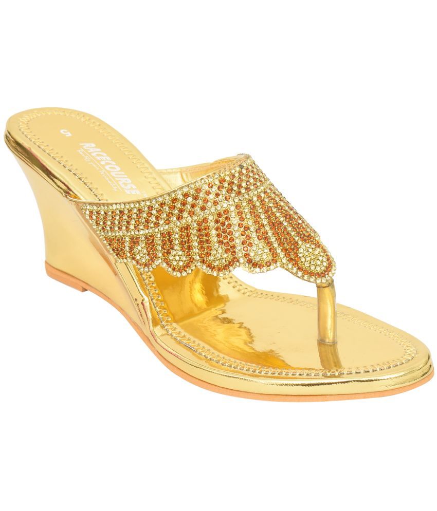     			Racecourse - Gold Women's Slip On Heels