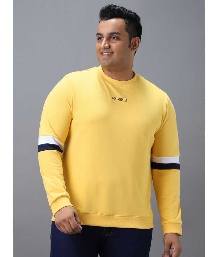     			Urbano Plus - Yellow Cotton Blend Regular Fit Men's Sweatshirt ( Pack of 1 )