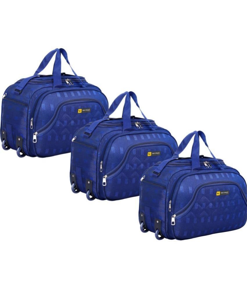     			Waycraft - 55 Ltrs Blue Polyester Duffle Trolley