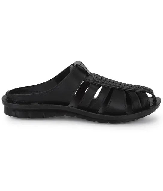 UrbanMark Men Comfortable Faux Leather Slip-On Floaters Sandals- Black -  Buy UrbanMark Men Comfortable Faux Leather Slip-On Floaters Sandals- Black  Online at Best Prices in India on Snapdeal