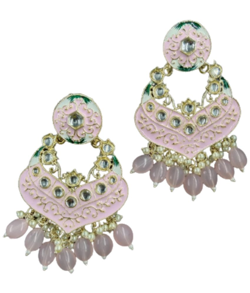     			Jiyanshi fashion Light Pink Jhumki Earrings ( Pack of 1 )