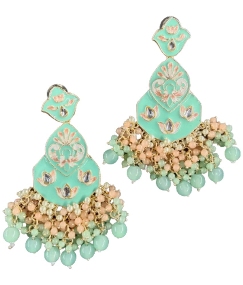     			Jiyanshi fashion - Mint Green Danglers Earrings ( Pack of 1 )