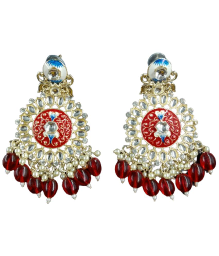     			Jiyanshi fashion Red Jhumki Earrings ( Pack of 1 )