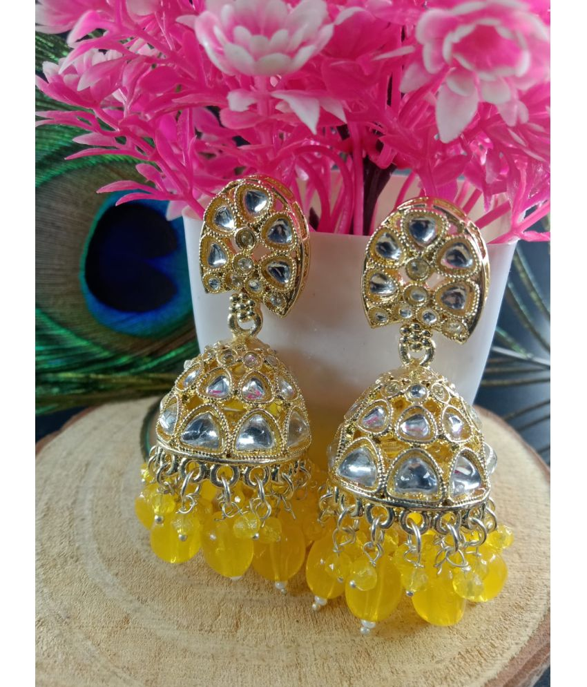     			Jiyanshi fashion Yellow Jhumki Earrings ( Pack of 1 )