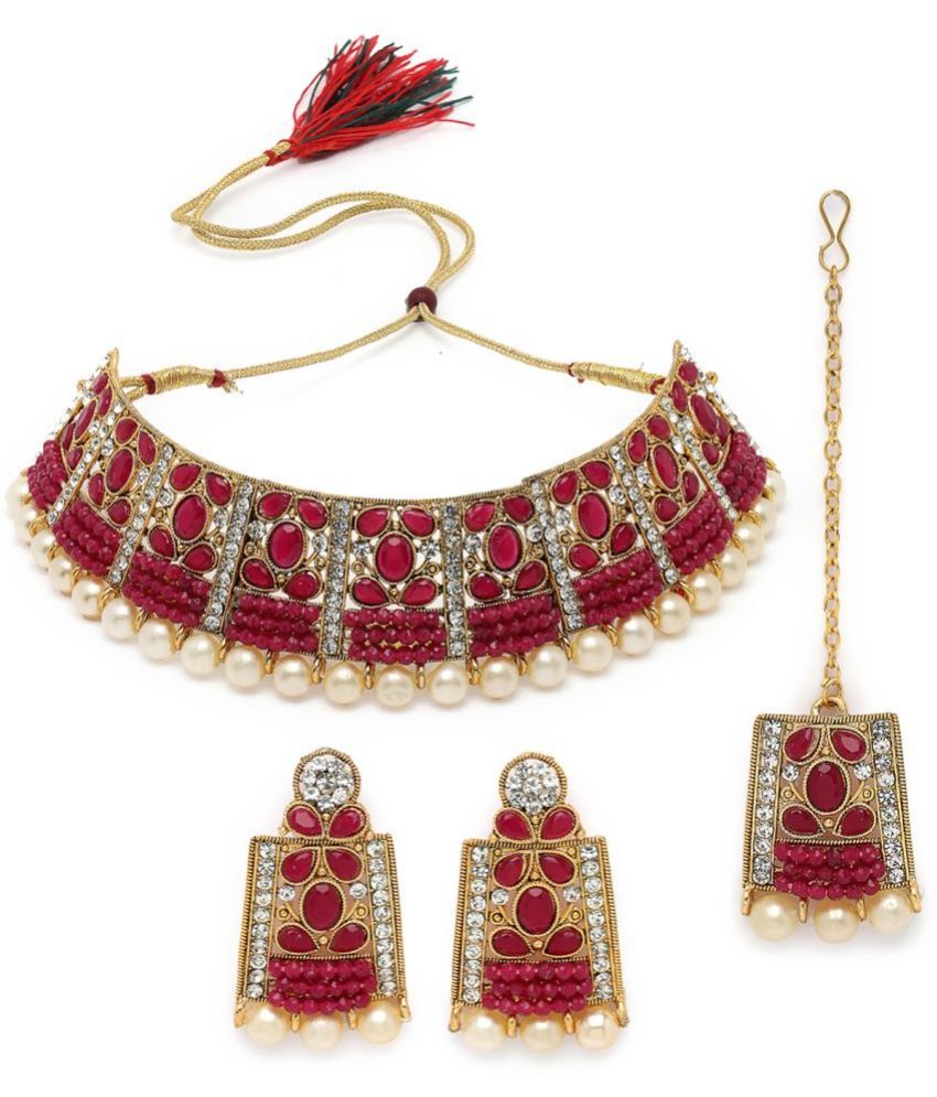     			Sukkhi Red Alloy Necklace Set ( Pack of 1 )