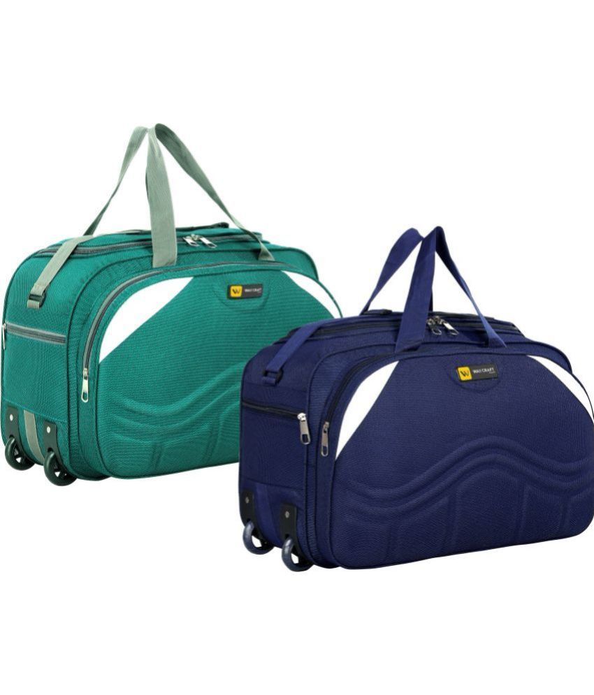     			Waycraft - 55 Ltrs Blue Polyester Duffle Trolley