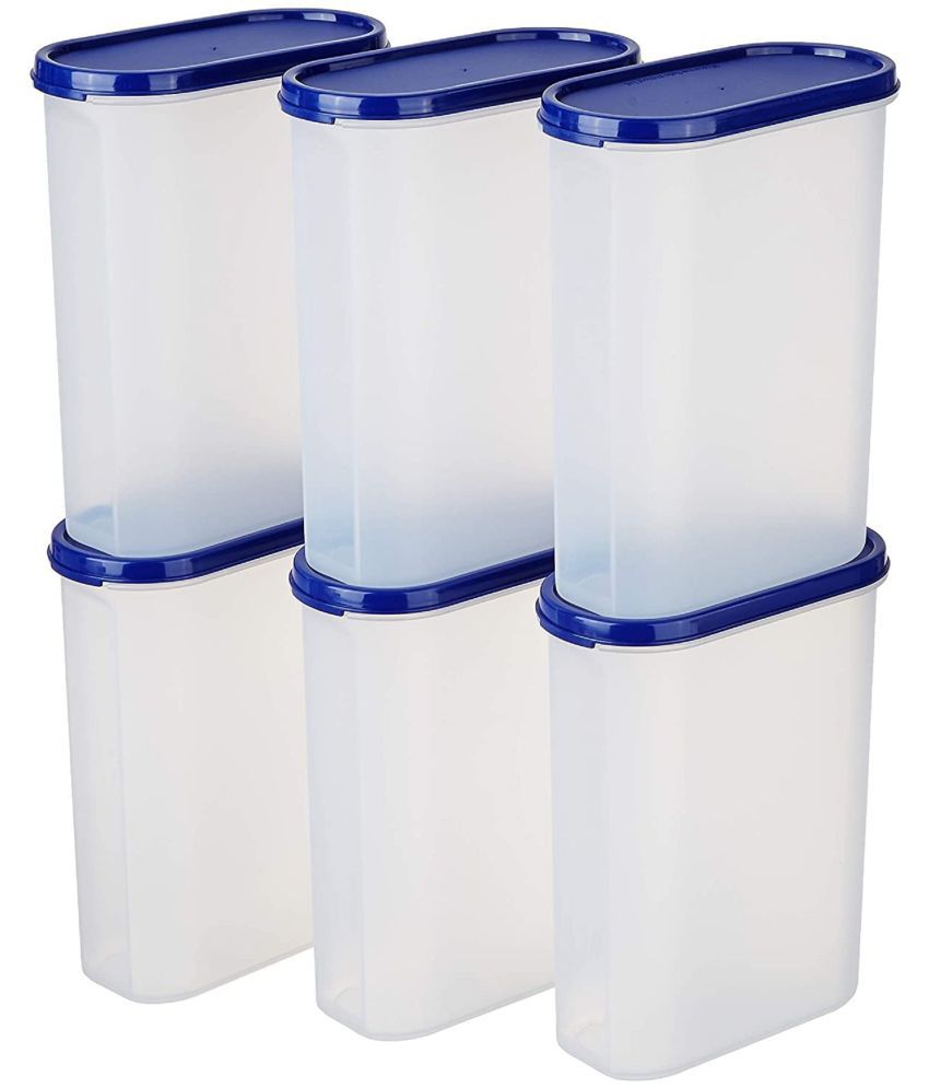     			Kkart 2500ml Oval set of 6 Plastic Transparent Dal Container ( Set of 6 )