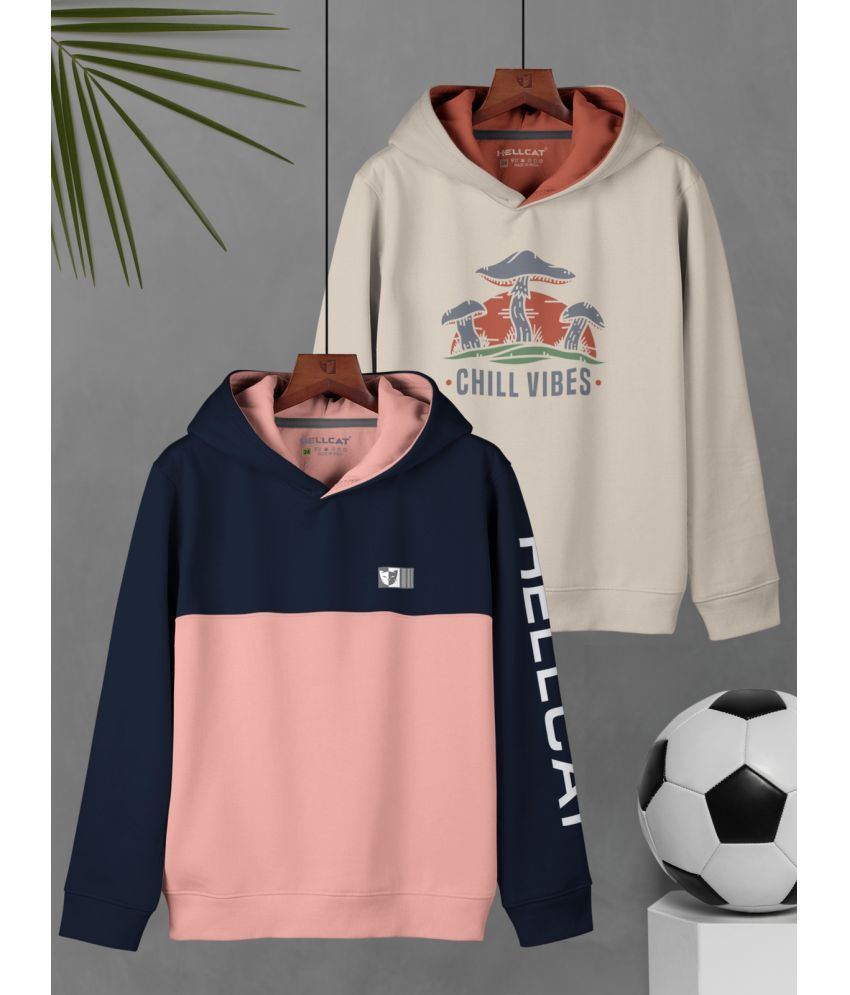     			HELLCAT Pack of 2 Boys Cotton Blend Sweatshirt ( Peach )