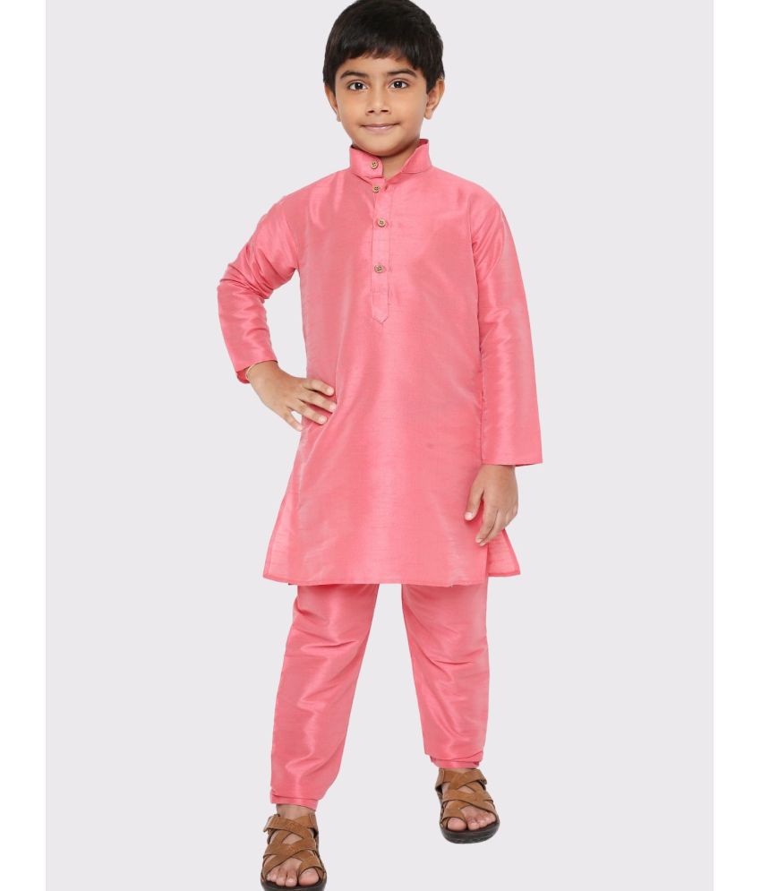     			Maharaja - Pink Silk Boys Kurta Sets ( Pack of 1 )