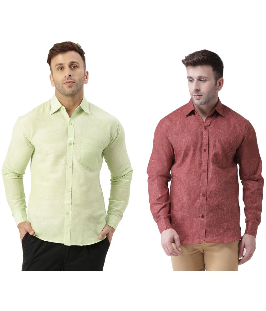     			RIAG Cotton Blend Regular Fit Full Sleeves Men's Formal Shirt - Brown ( Pack of 2 )