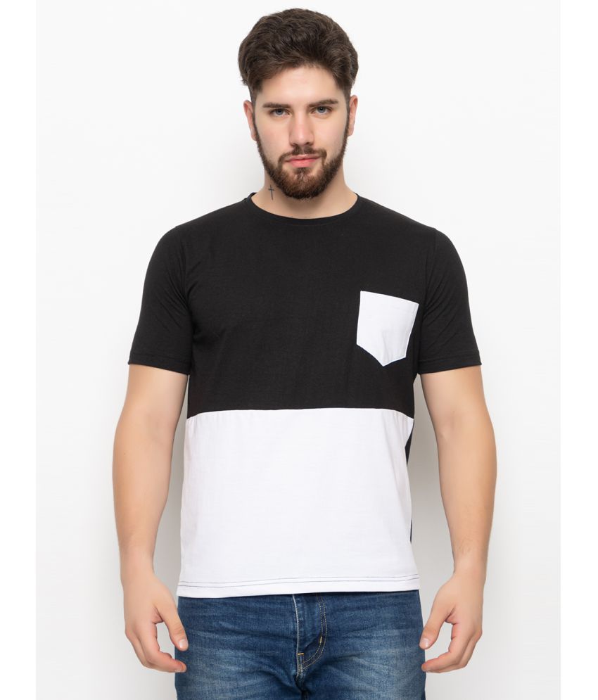     			ZEBULUN Cotton Blend Regular Fit Colorblock Half Sleeves Men's T-Shirt - Black ( Pack of 1 )