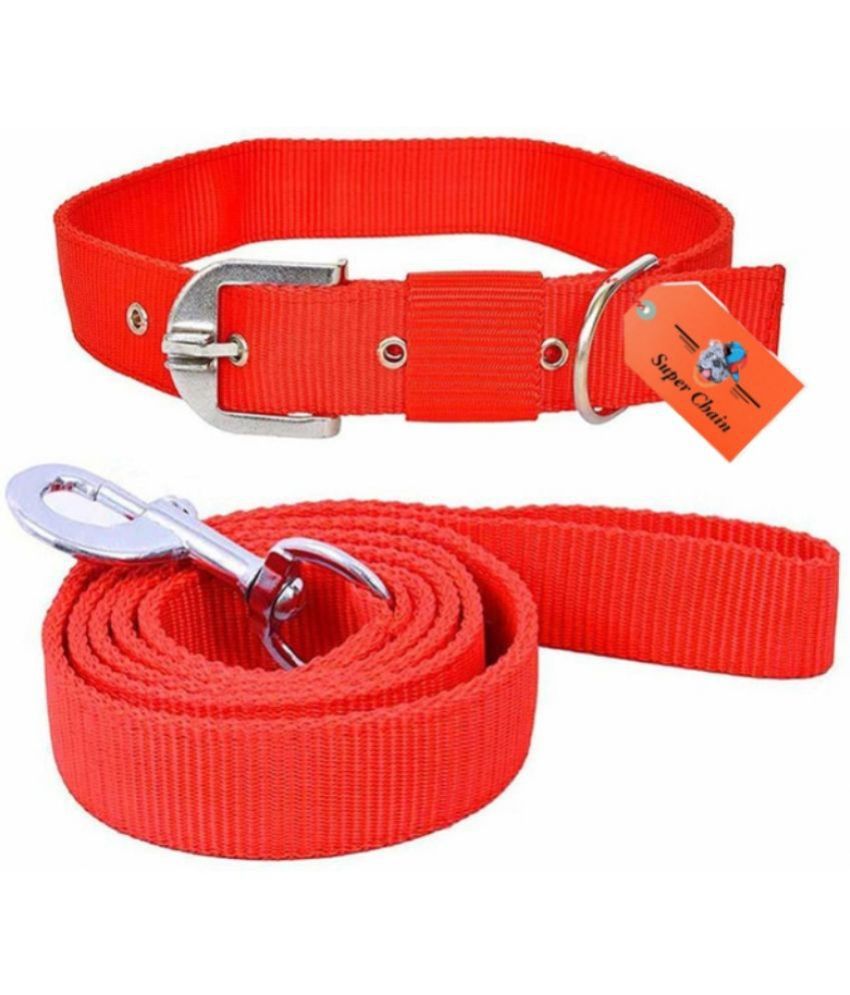     			super chain - Red Combo (Collar Belt and Leash) ( Small )