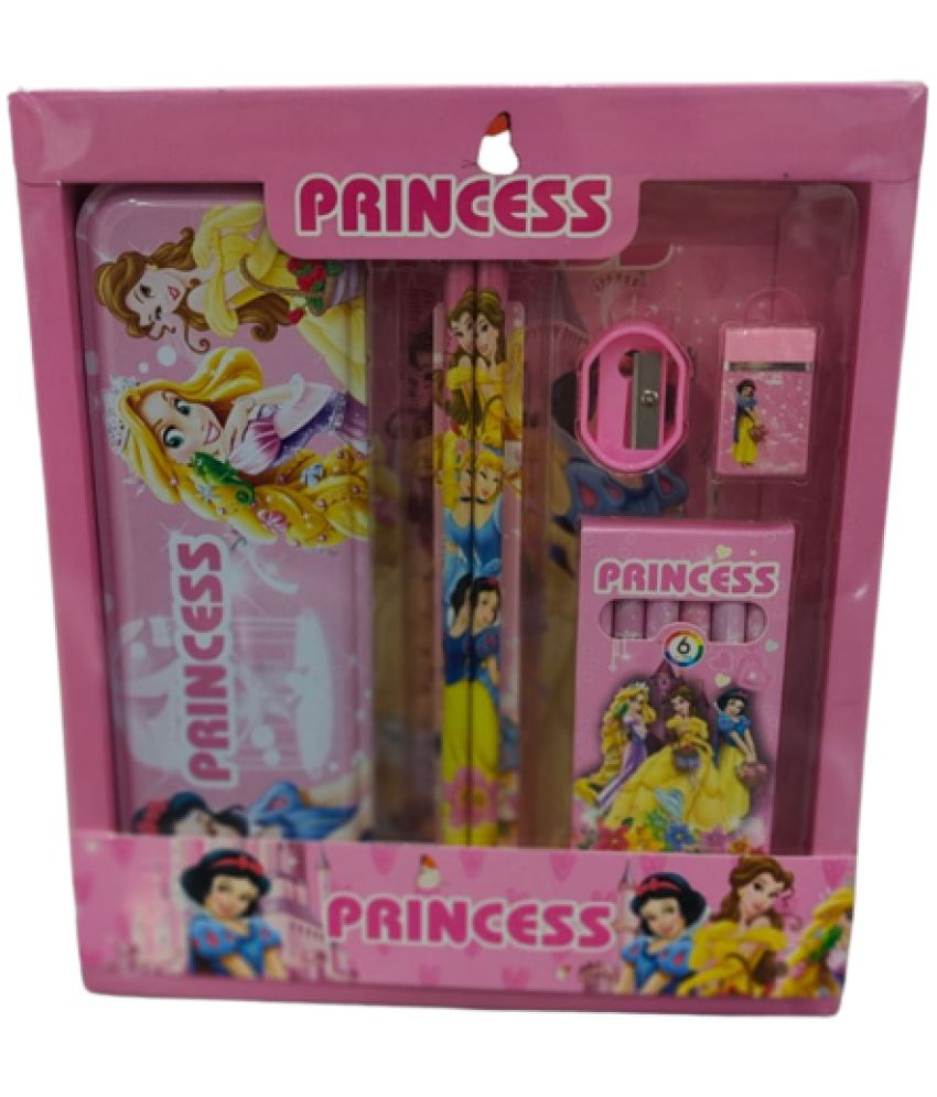     			2307Y-YESKART  12 pcs All in One PRINCESS Theme Stationery Set Combo Boys Girls  Pencil Box Set School Supplies Stationery Gift Set Kit