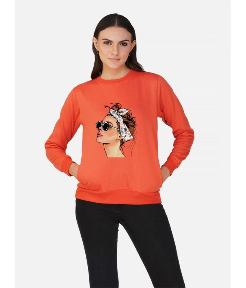     			CHOZI Fleece Women's Non Hooded Sweatshirt ( Orange )