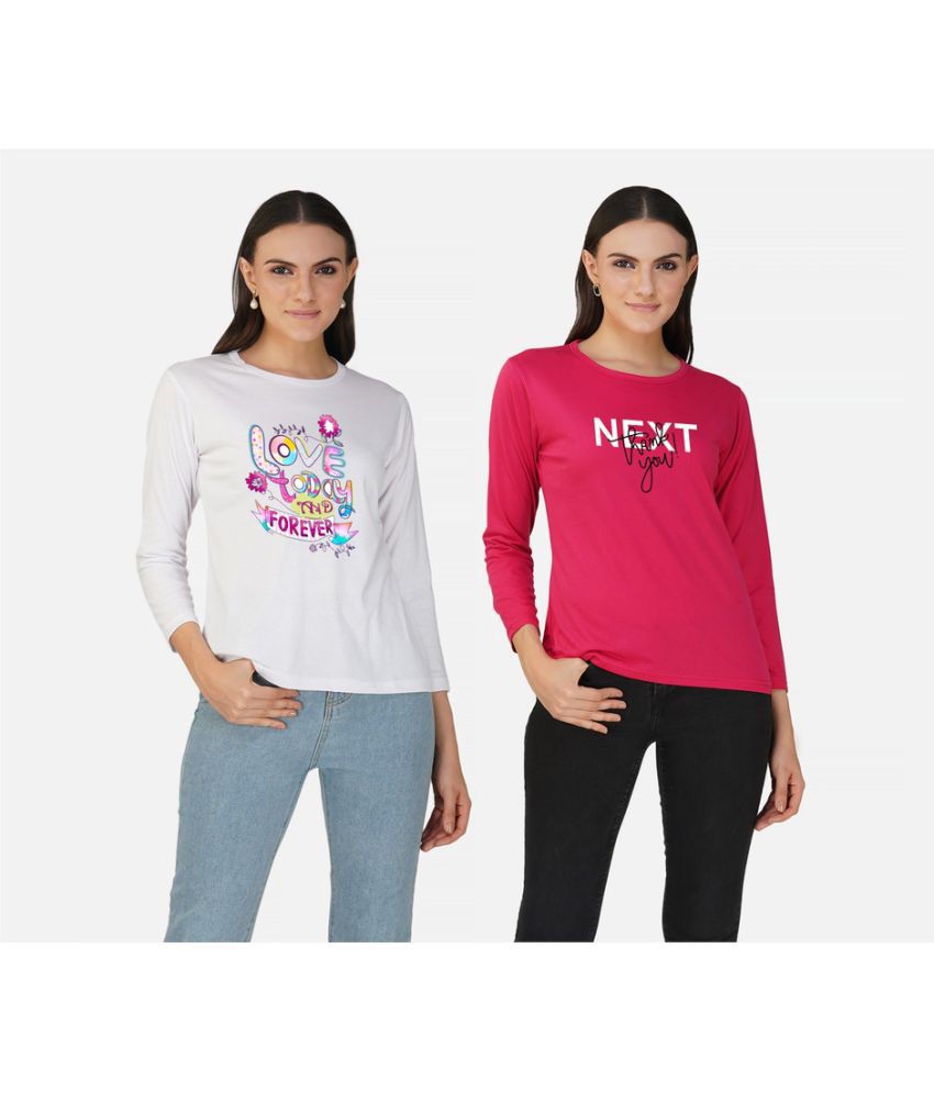     			CHOZI - Multi Color Cotton Regular Fit Women's T-Shirt ( Pack of 2 )