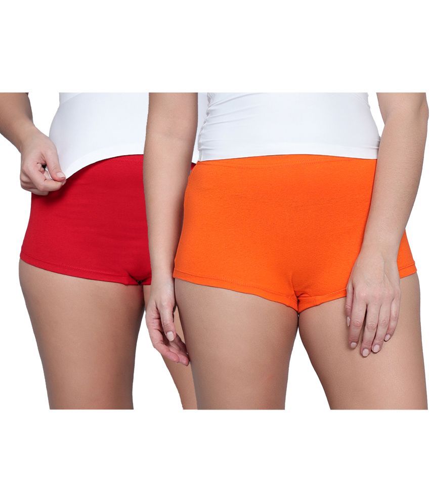     			Diaz Pack of 2 Cotton Solid Women's Boy Shorts ( Multi Color )