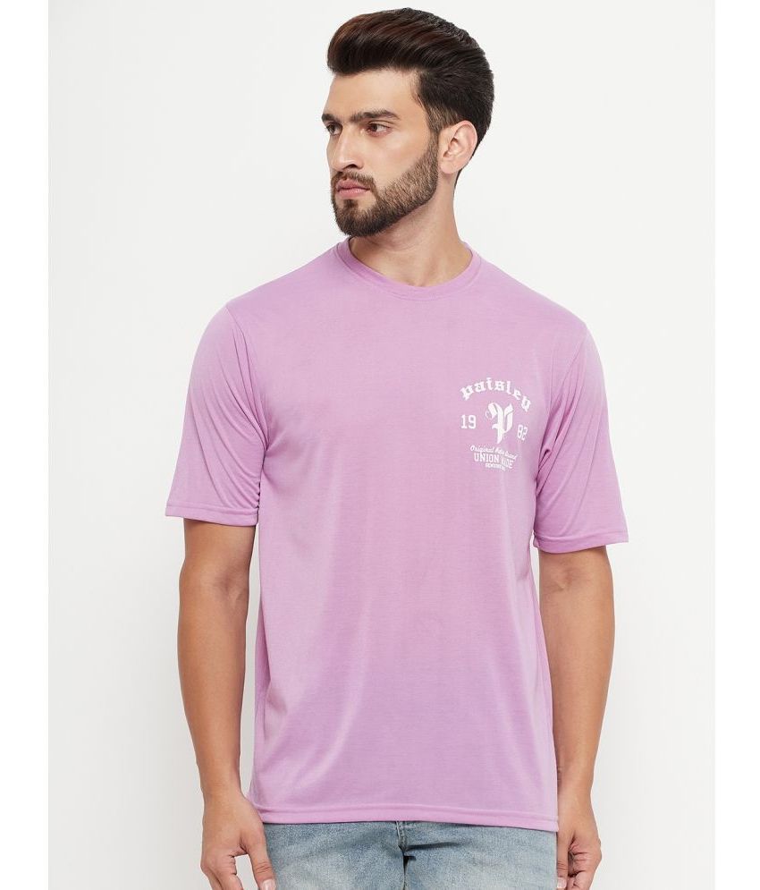     			RELANE Cotton Blend Regular Fit Printed Half Sleeves Men's T-Shirt - Lavender ( Pack of 1 )