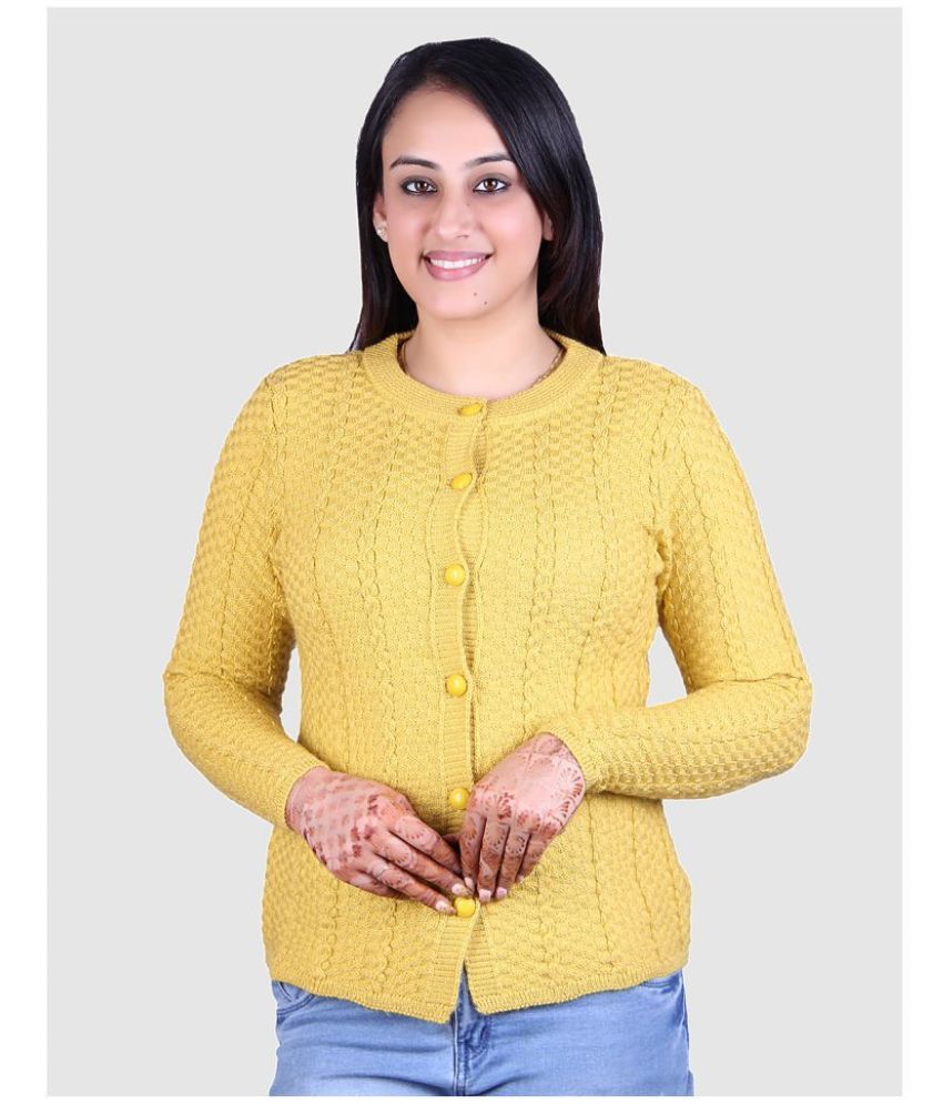     			Ogarti Acrylic Round Neck Women's Pullovers - Yellow ( Single )