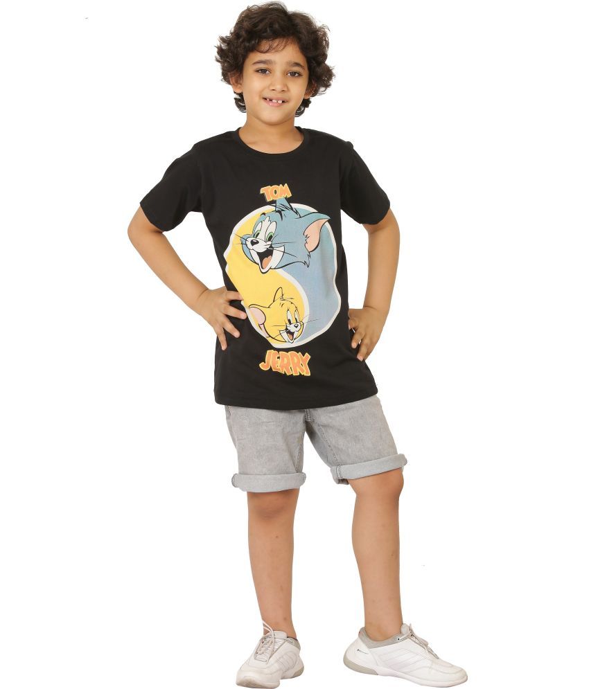     			SmartRAHO - Black Cotton Boy's T-Shirt ( Pack of 1 )