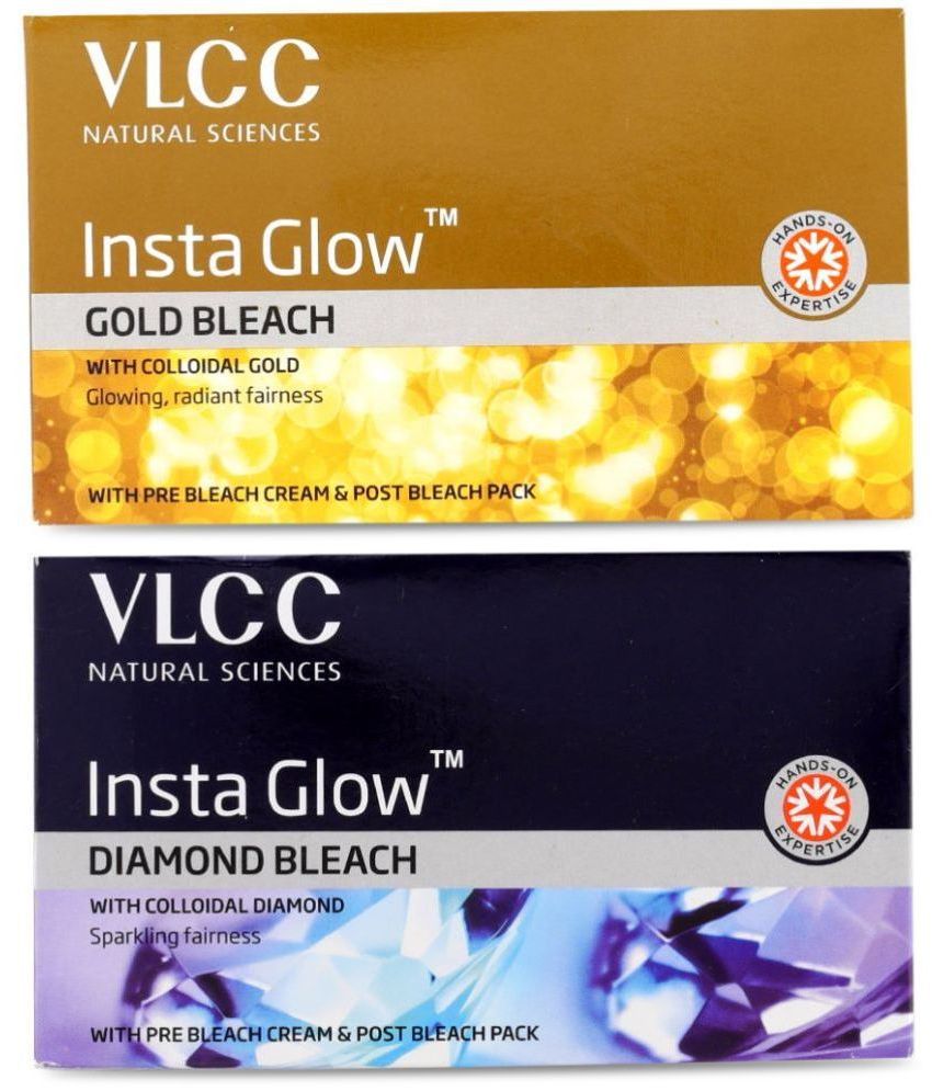     			VLCC Insta Glow Diamond Bleach & Insta Glow Gold Bleach, 402 g (Packof 2)