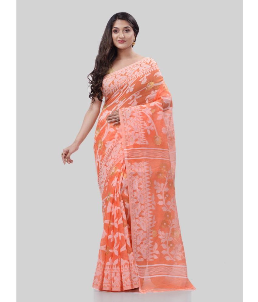     			Desh Bidesh - Orange Cotton Saree Without Blouse Piece ( Pack of 1 )