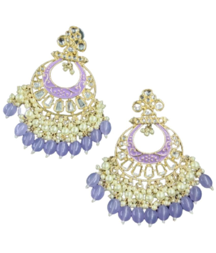     			Jiyanshi fashion Light Purple Chandbalis Earrings ( Pack of 1 )