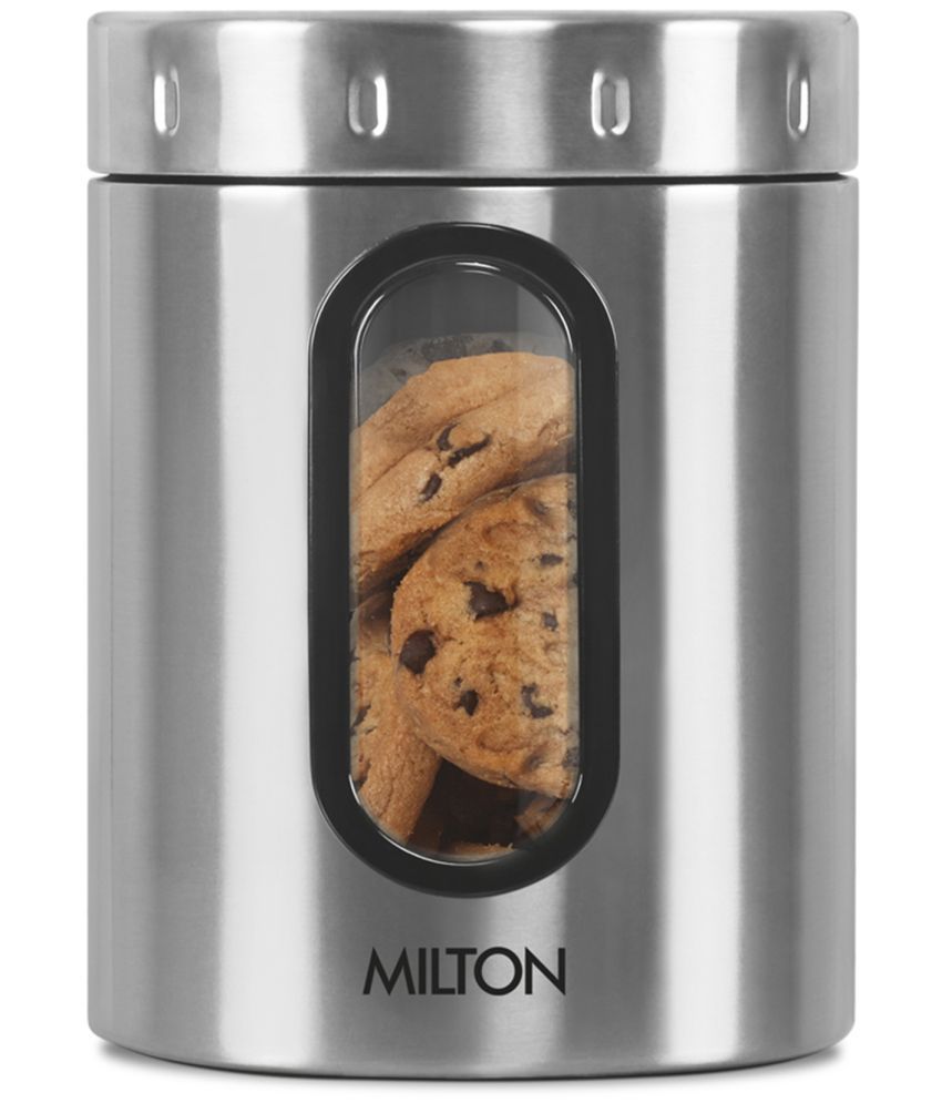     			Milton Steel Crispy 1000 Storage Jar, 1 Litre, Silver