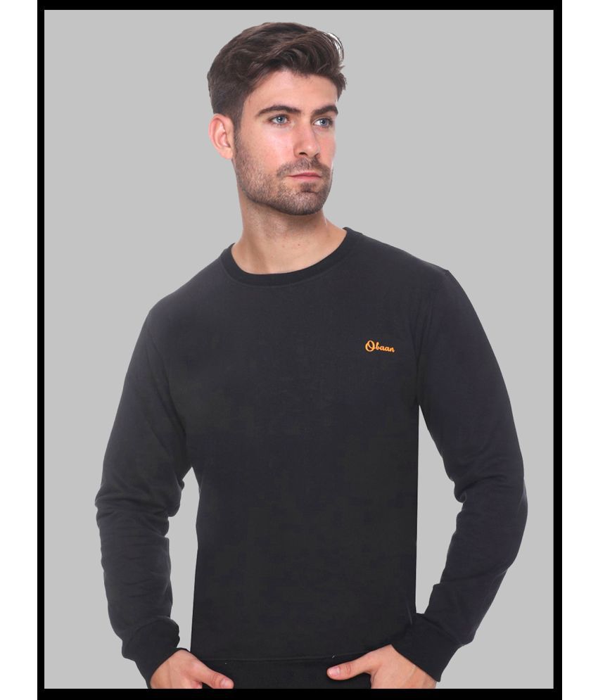     			OBAAN - Black Cotton Blend Regular Fit Men's Sweatshirt ( Pack of 1 )
