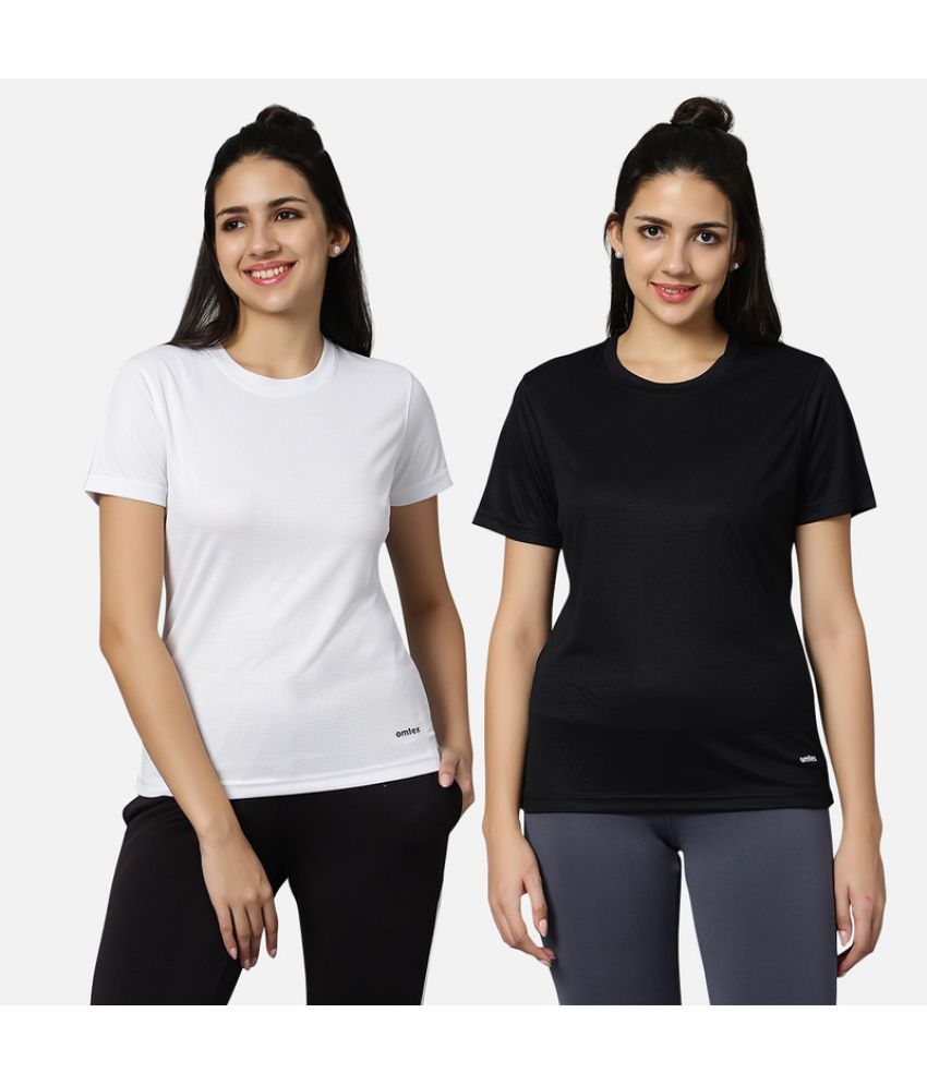     			Omtex Multi Polyester Tees - Pack of 2