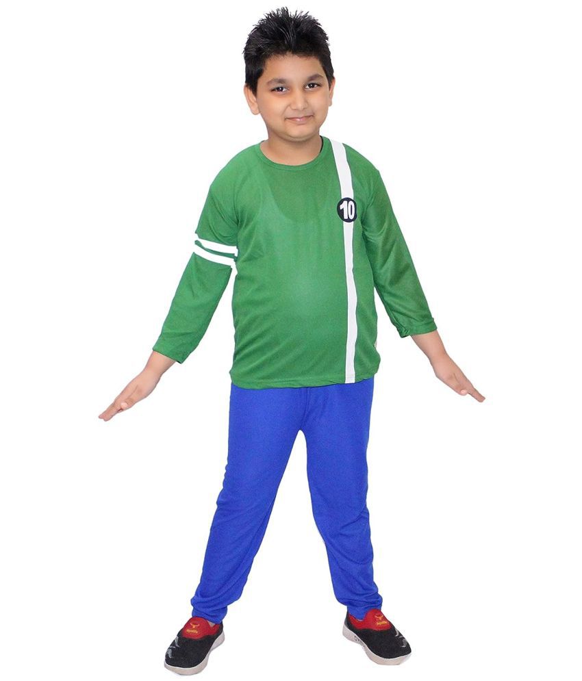     			Kaku Fancy Dresses Ben Super Hero Costume -Green & Blue, 3-4 Years, for Boys