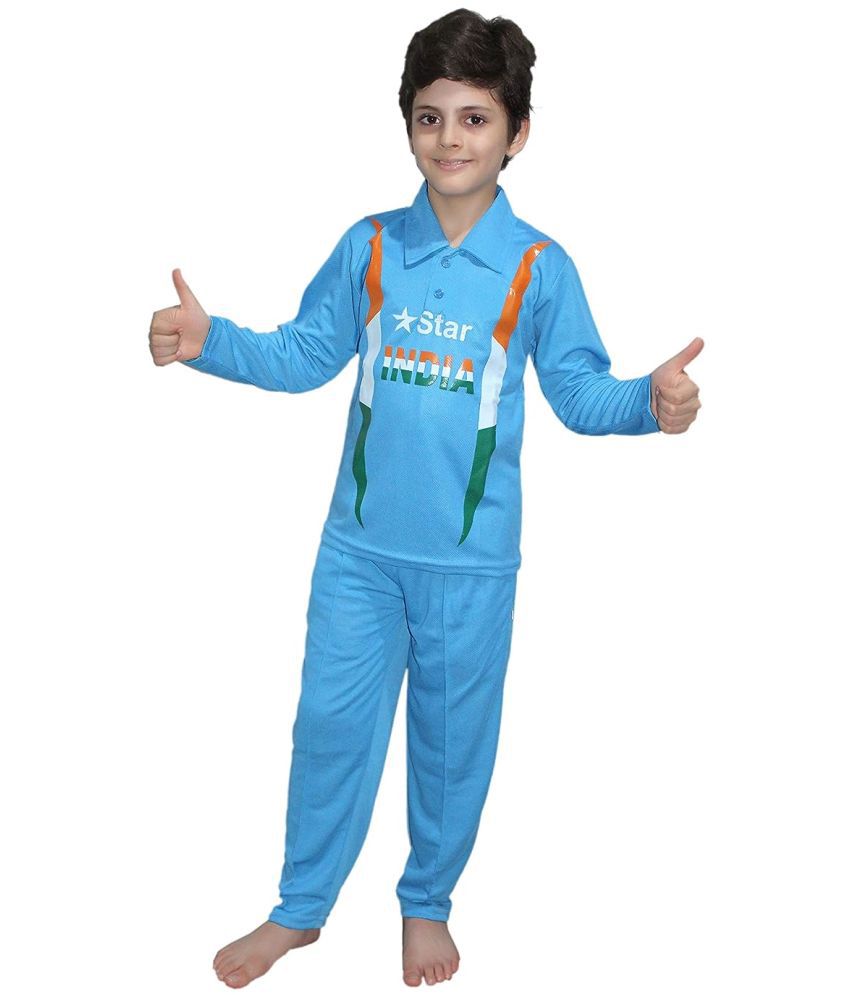     			Kaku Fancy Dresses India Cricket Team Costume 14-17 Years Indian Team Jersey for Fancy Dress Competition Stage Shows Annual Function Dance Competition - Blue