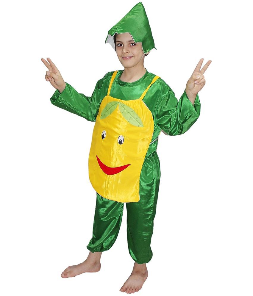     			Kaku Fancy Dresses Mango Fruits Costume -Yellow & Green, 5-6 Years, for Boys & Girls