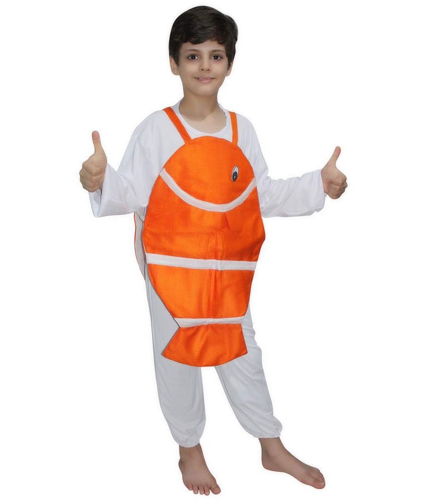     			Kaku Fancy Dresses Nemo Fish Costume -Orange, 10-12  Years, For Boys & Girls