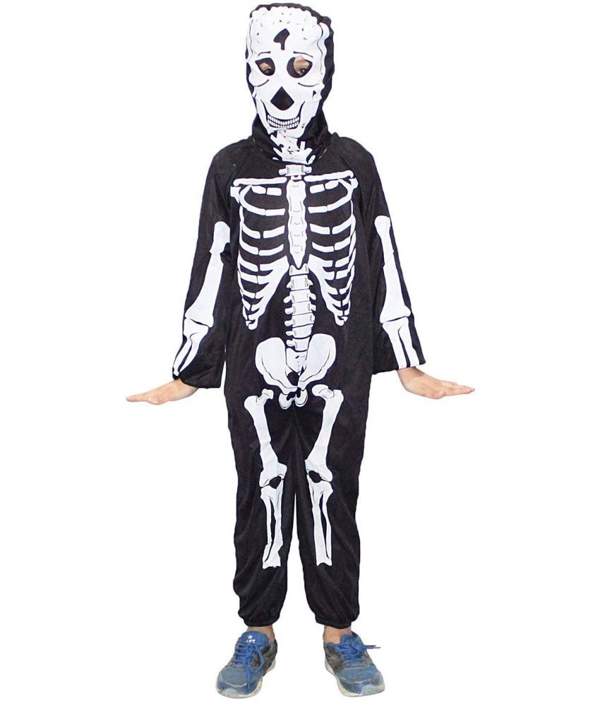     			Kaku Fancy Dresses Skeleton Costume,California Cosplay Halloween Costume -Black, 3-4 Years, For Boys & Girls