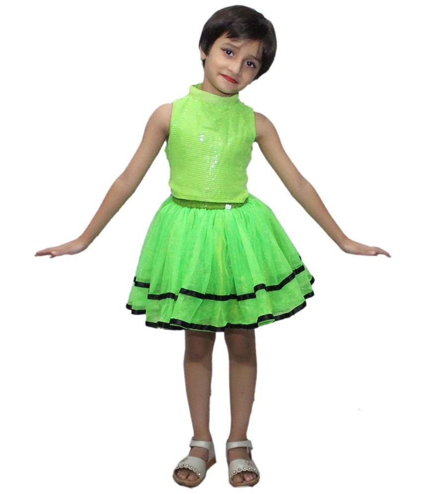     			Kaku Fancy Dresses Tu Tu Skirt Costume -Green, 3-4 Years, For Girls