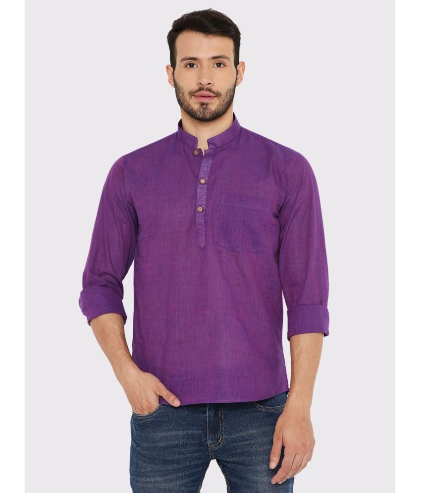     			Maharaja - Purple Cotton Men's Regular Kurta ( Pack of 1 )