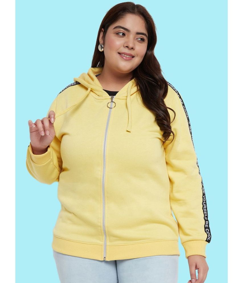     			AUSTIVO Fleece Yellow Hooded Sweatshirt