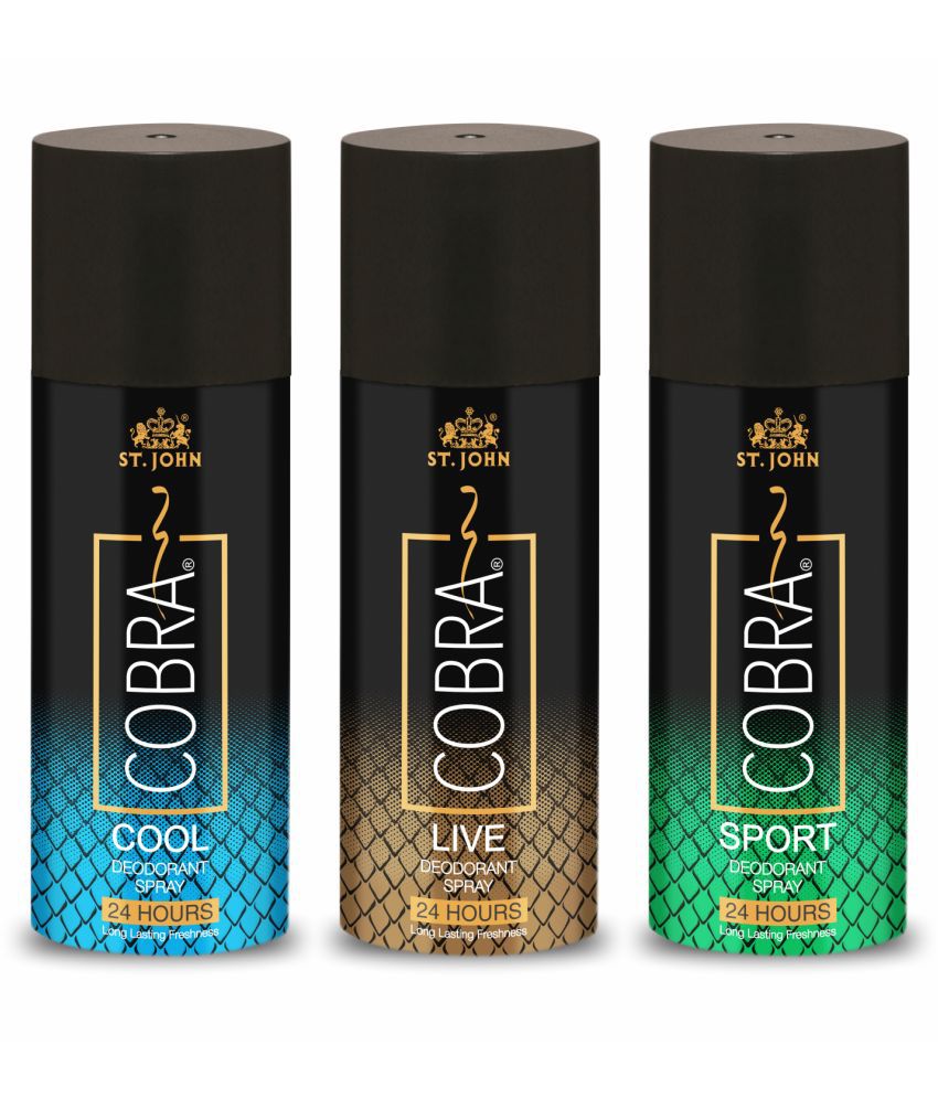     			St. John - Live,Cool & Sports 150ml Each Deodorant Spray for Women,Men 450 ml ( Pack of 3 )