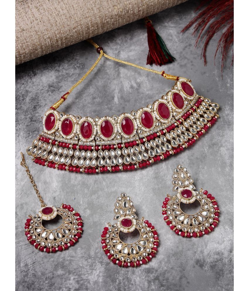     			Sukkhi Magenta Alloy Necklace Set ( Pack of 1 )