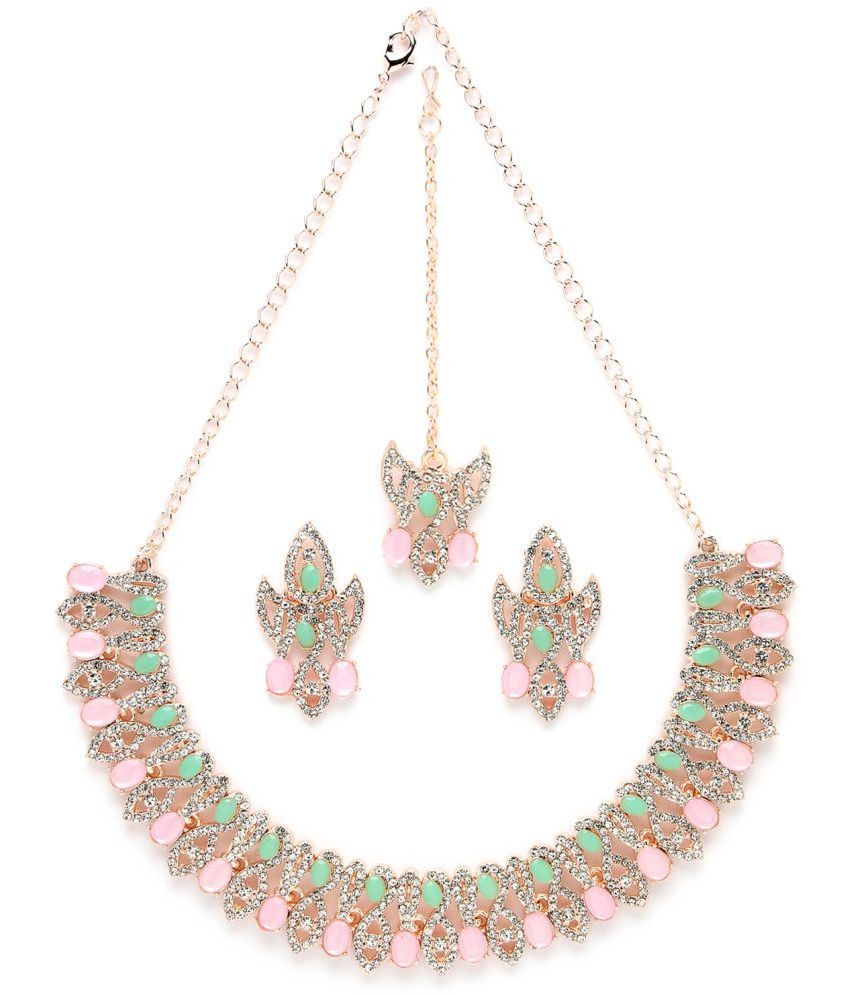     			Sukkhi Pink Alloy Necklace Set ( Pack of 1 )