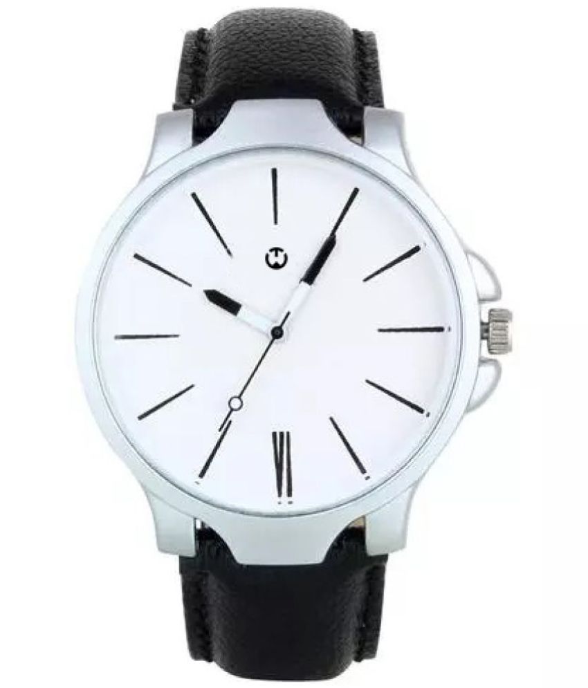     			Wizard Times - Black Leather Analog Men's Watch