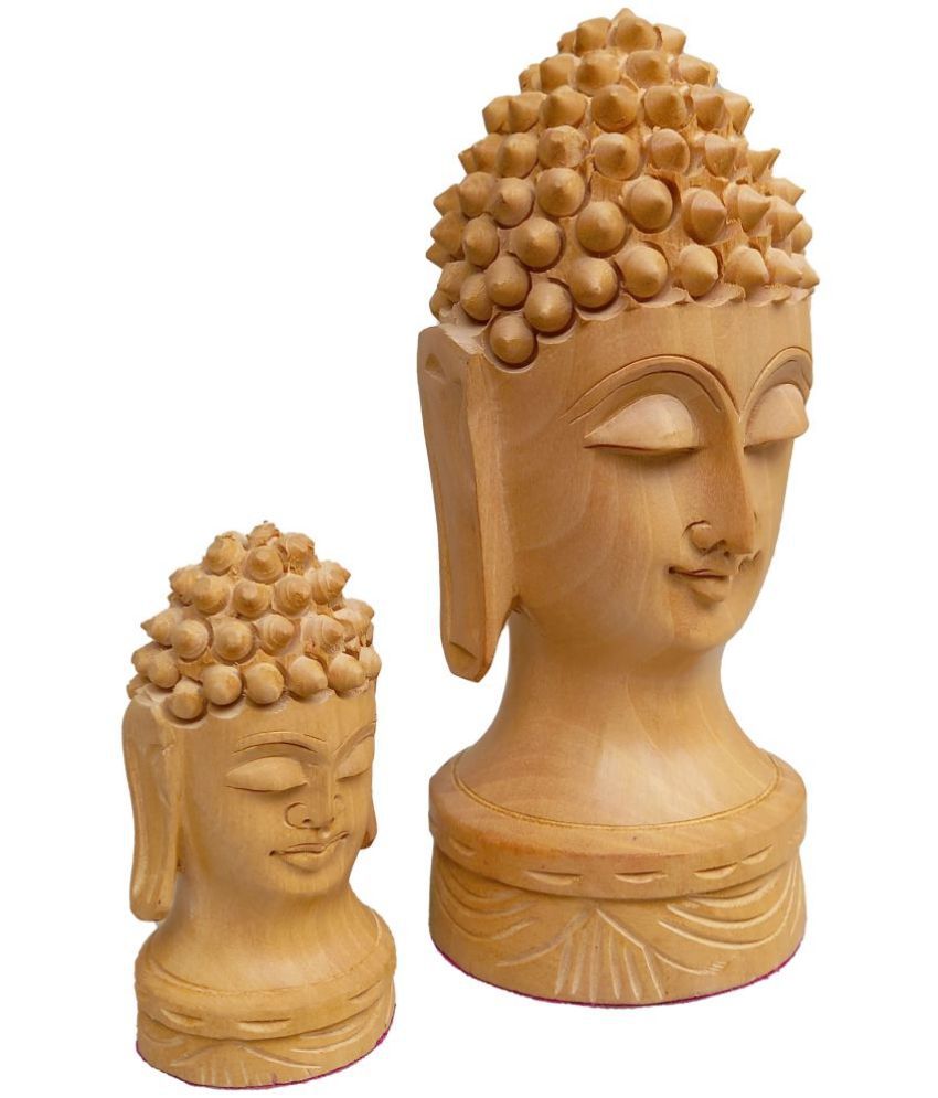     			Cirise Coir work Wood Buddha Idol 15 x 6 cms Pack of 2