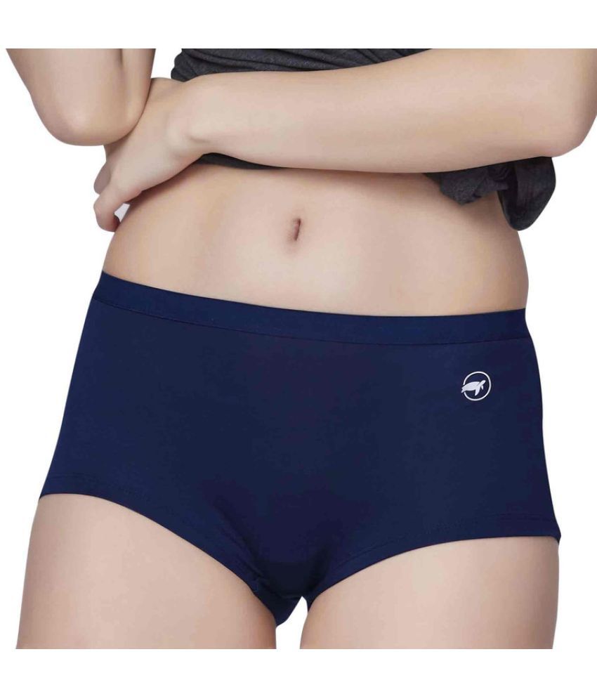     			LOGGERHEAD - Navy Blue Cotton Lycra Solid Women's Boy Shorts ( Pack of 1 )