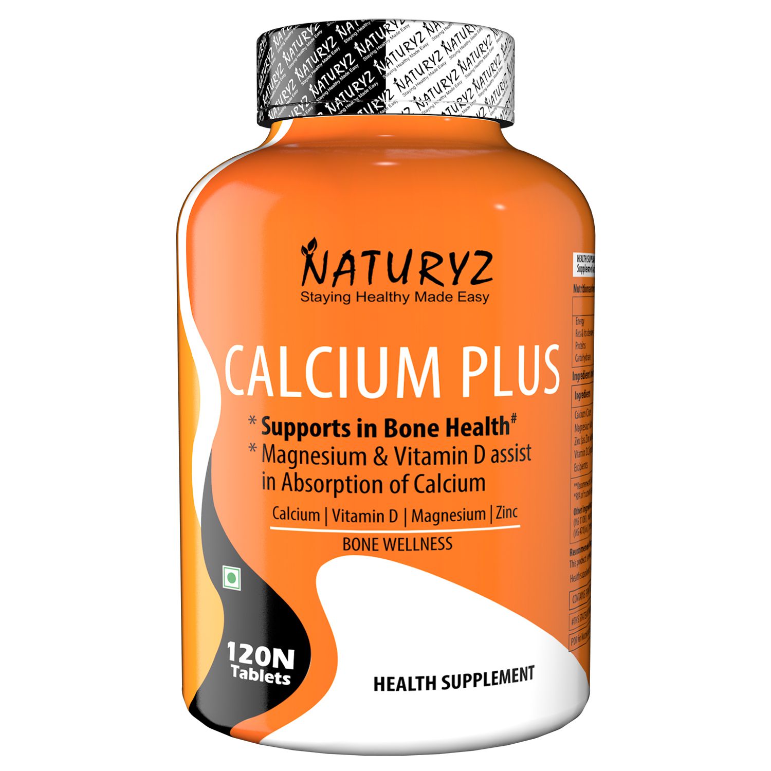     			NATURYZ Calcium Plus Formula With Vitamin D3, Zinc And Magnesium (120 Tablets)