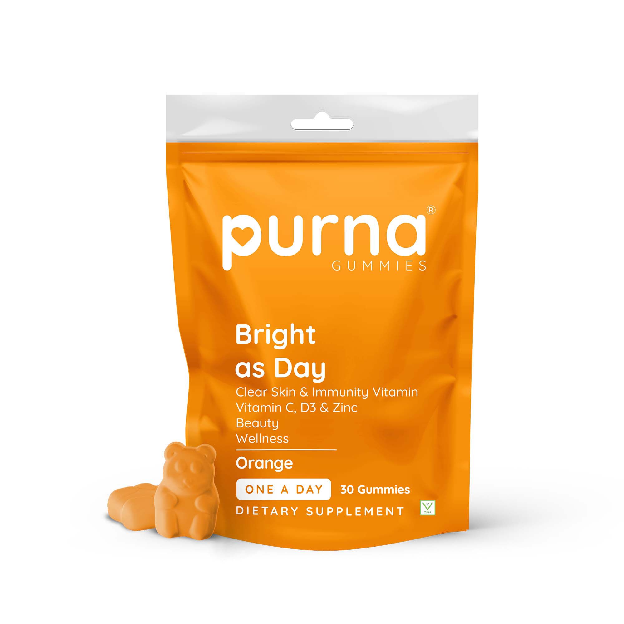     			Purna Gummies Vitamin C Orange Gummies for Adults & Kids, Immunity Booster