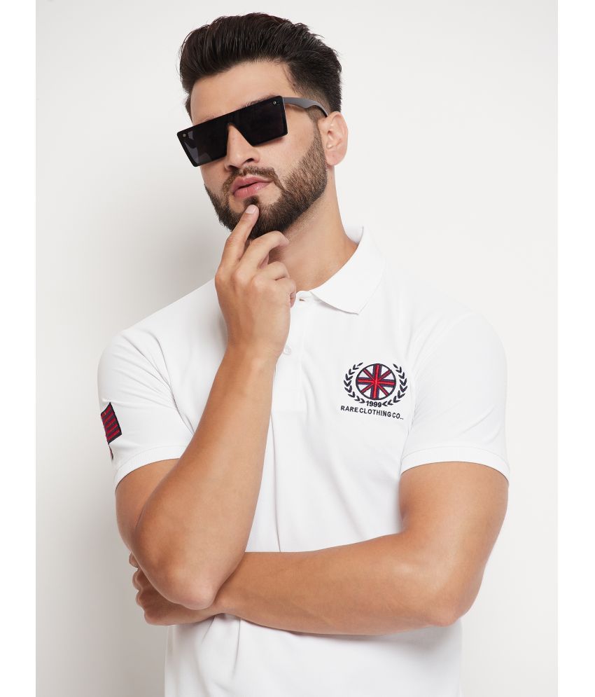     			Rare - White Cotton Blend Regular Fit Men's Polo T Shirt ( Pack of 1 )