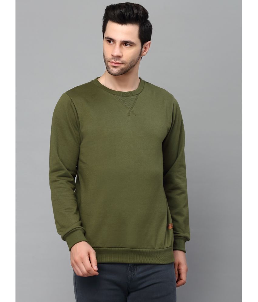     			Rigo Fleece Round Neck Men's Sweatshirt - Olive ( Pack of 1 )